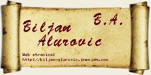 Biljan Alurović vizit kartica